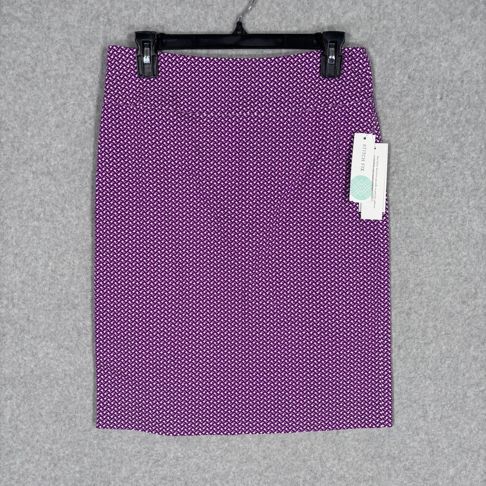 NEW Stitch Fix Margaret M Christiana Pencil Skirt Medium Purple‎ Stretch Artsy